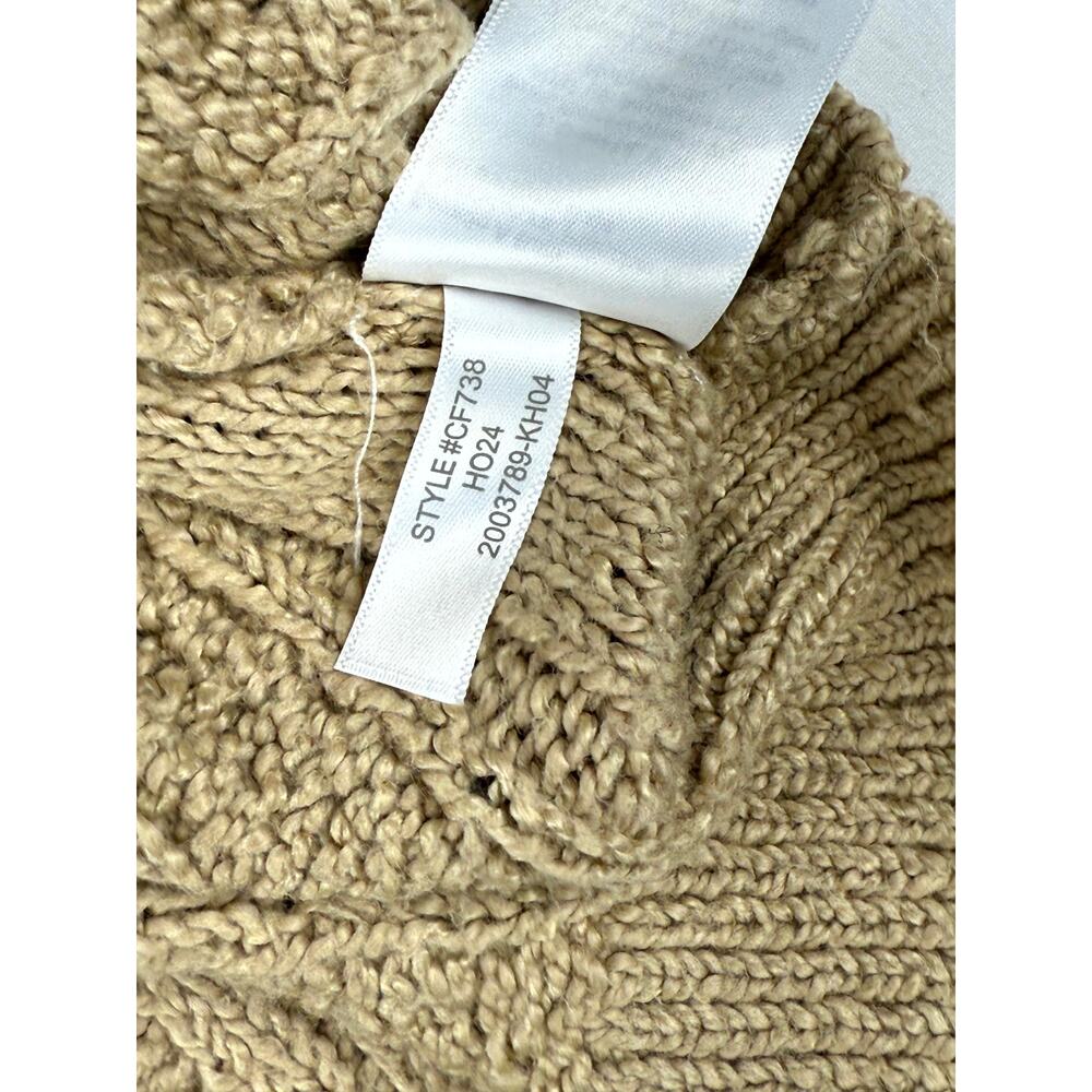J. Crew Women’s Mock neck Cable Knit Sweater Cotton Blend Cashew Size M - Picture 8 of 11